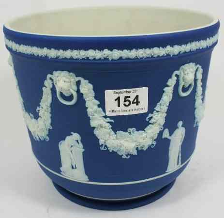 Appraisal: Wedgwood Dark Blue Jasperware Jardiniere height cm diameter cm chip