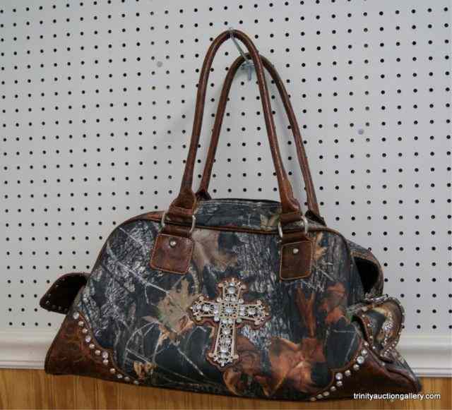 Appraisal: Montana West Camo and Cross Handbag PurseThis bag is from