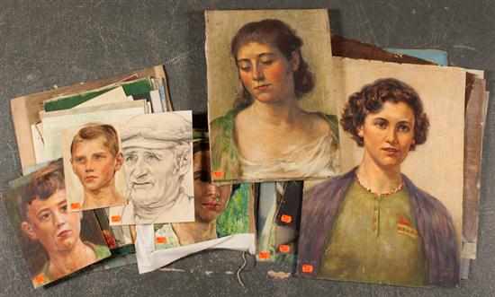 Appraisal: Richard Hendorf German - Thirty-nine assorted unframed portraits various mediums