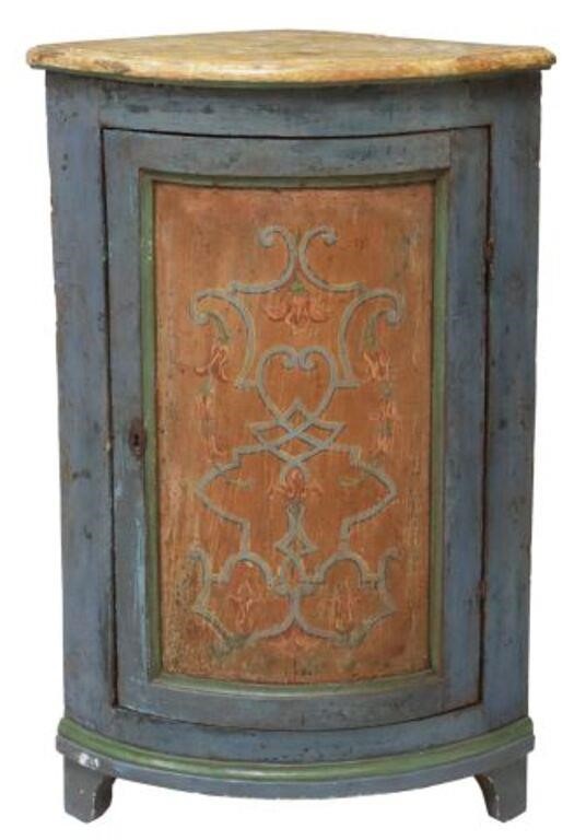 Appraisal: Italian Venetian corner cabinet th c with later paint decoration