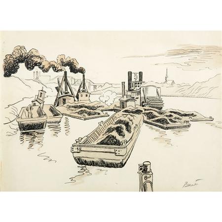 Appraisal: Thomas Hart Benton American - River Barges Estimate -