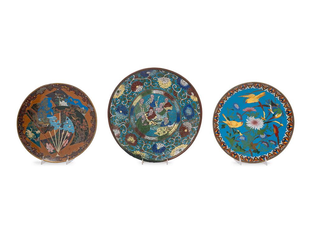 Appraisal: Japanese Cloisonne Plates Japanese Cloisonne Plates LATE TH- TH CENTURY