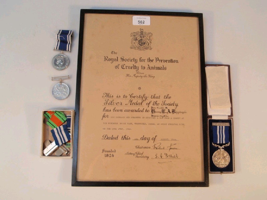 Appraisal: Police medals for PC Harry E A Rippingale of Wakefield