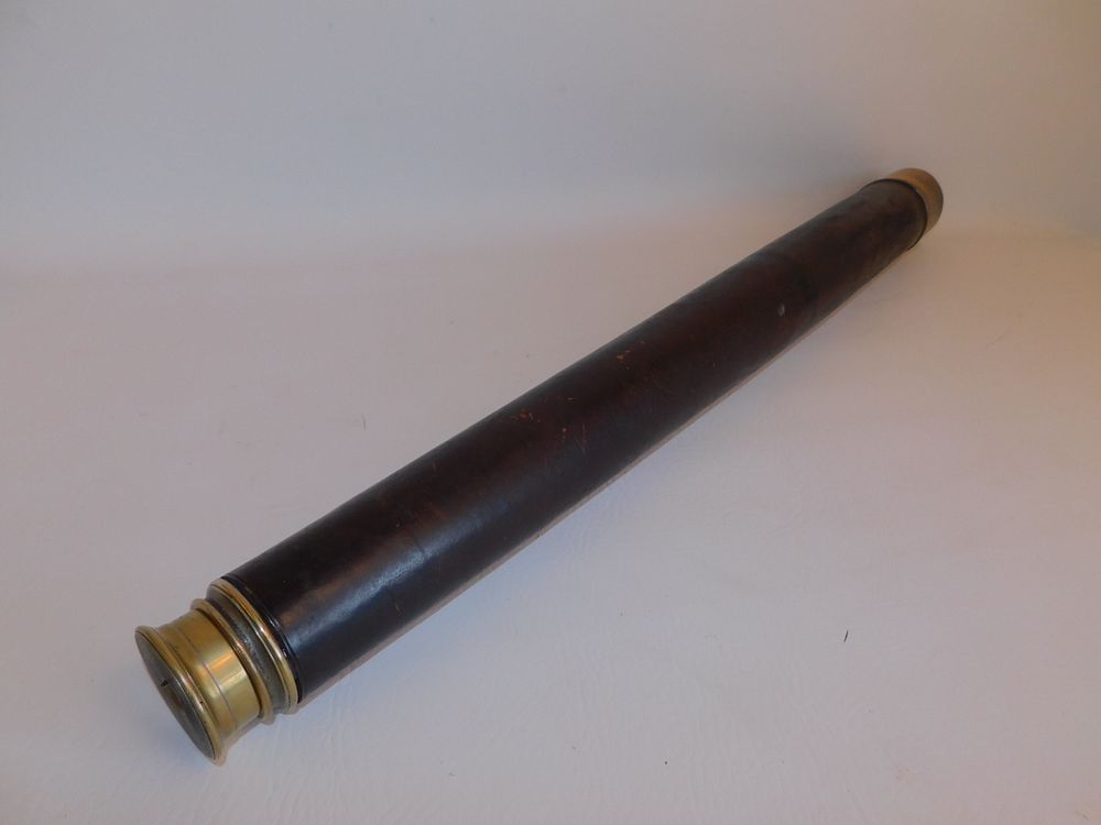 Appraisal: ANTIQUE MARITIME TELESCOPE Antique single draw brass maritime telescope with