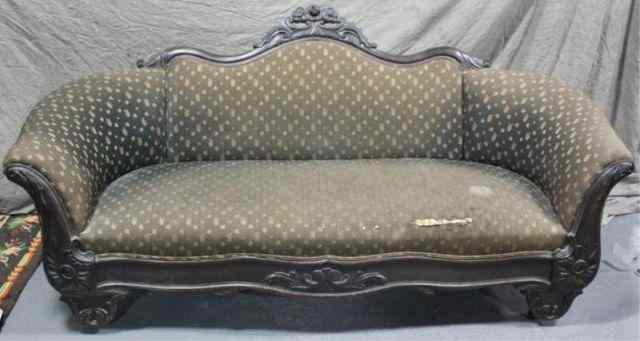 Appraisal: American Transitional Carved Sofa From a Westport CT estate Dimensions