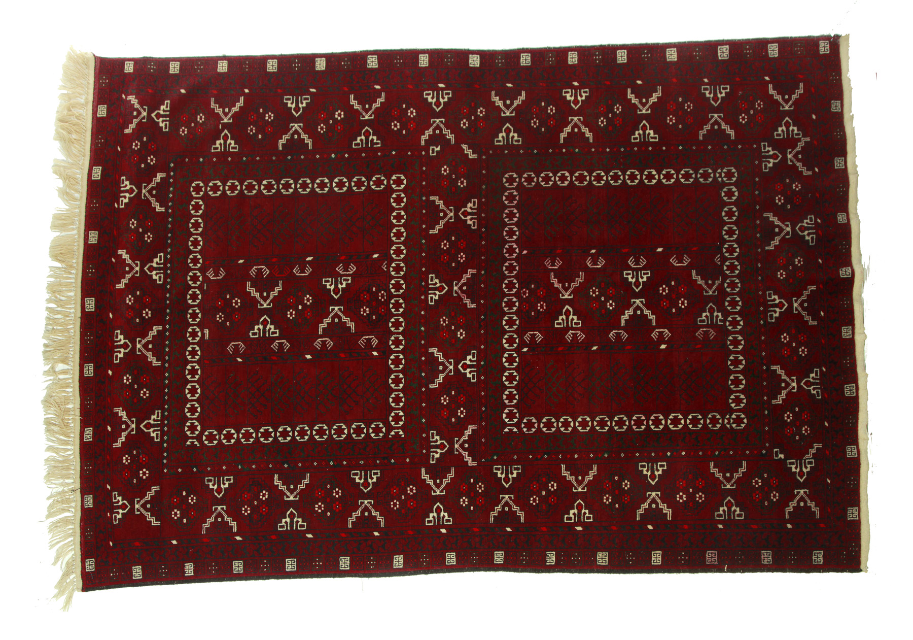 Appraisal: ORIENTAL RUG Afghanistan ca Hatchli Red ground ' x '