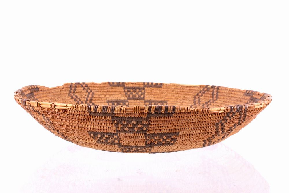 Appraisal: Woven Klamath Polychrome Basket c th C For your consideration