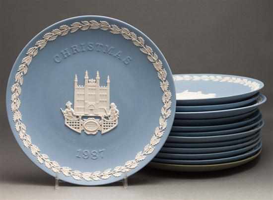 Appraisal: Twelve assorted Wedgwood blue and white jasperware commemorative plates and