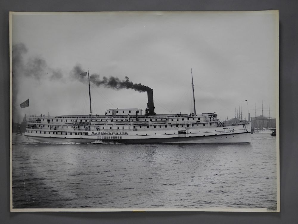 Appraisal: Steamer Ranson B Fuller Black White Photograph United States Early