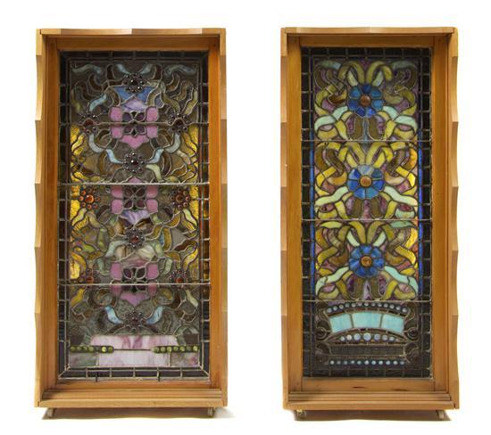 Appraisal: A Pair of American Leaded Glass Windows late th early