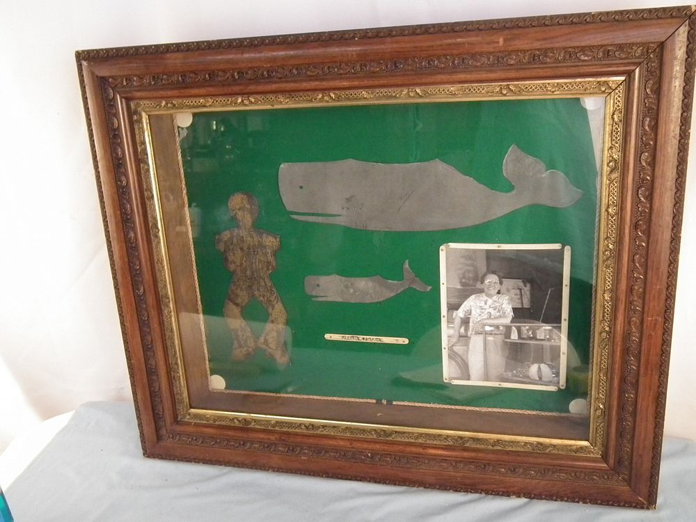 Appraisal: ALETHA MACY SHADOWBOX ART Large old shadowbox frame with assorted