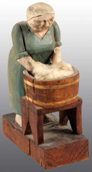 Appraisal: Wooden Hand Carved Folk Art Washer Woman Description Circa s