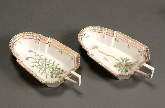 Appraisal: Two Royal Copenhagen 'Flora Danica' Pickle Dishes Dated - Each