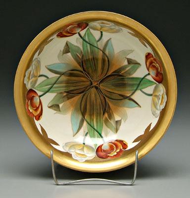 Appraisal: Limoges tulip bowl hand painted Art Nouveau style tulips with