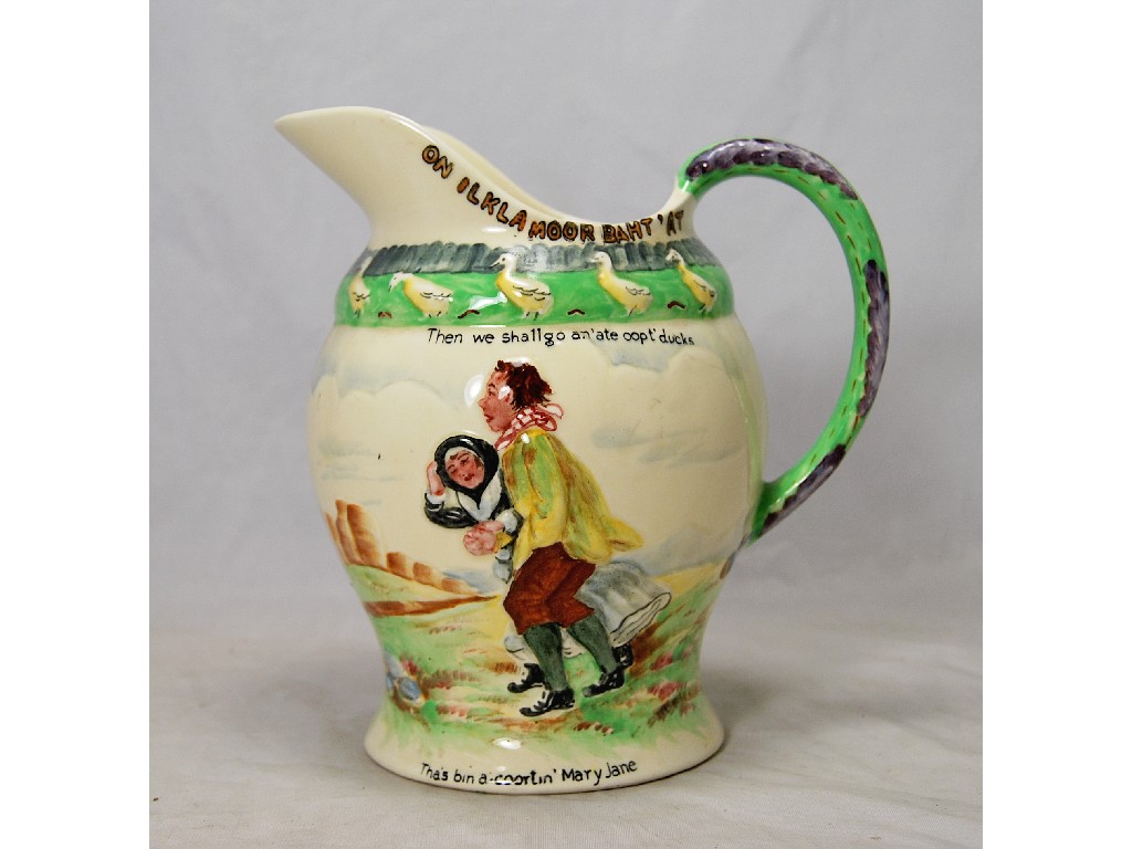 Appraisal: Crown Devon musical jug 'On Ilkla Moor Baht 'At' c