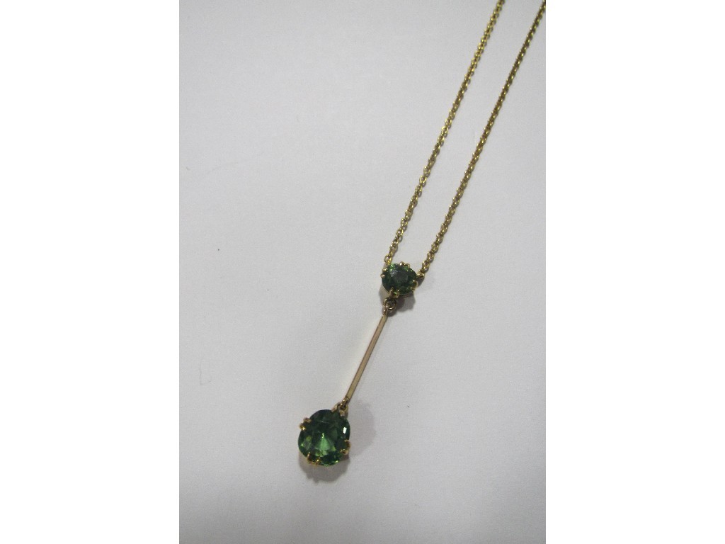 Appraisal: An Edwardian ct gold stone set necklace