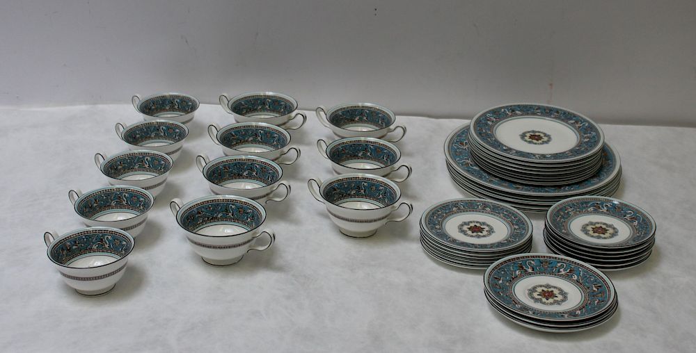 Appraisal: WEDGWOOD Partial Florentine Porcelain Service To include plates dia plates