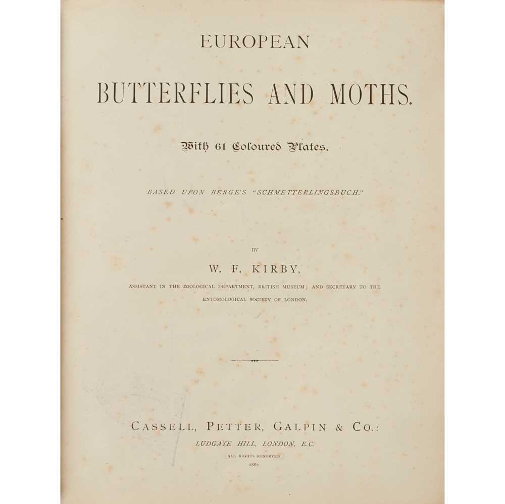 Appraisal: KIRBY W F EUROPEAN BUTTERFLIES AND MOTHS London Cassell Peter