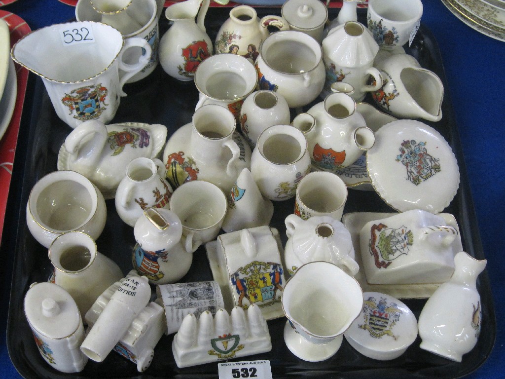 Appraisal: Tray lot of assorted crested ware