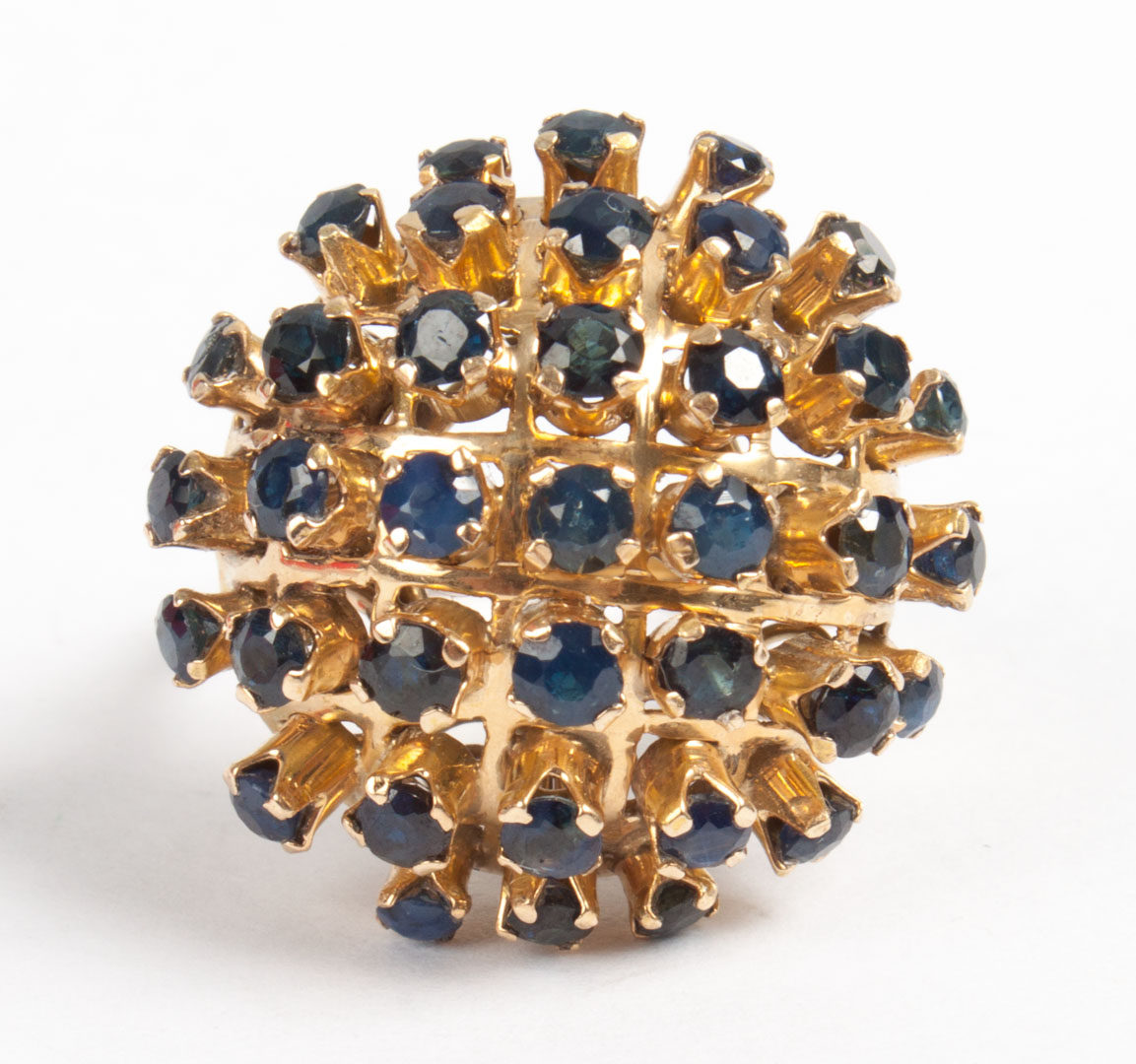 Appraisal: Large K gold and sapphire dome ring size grams