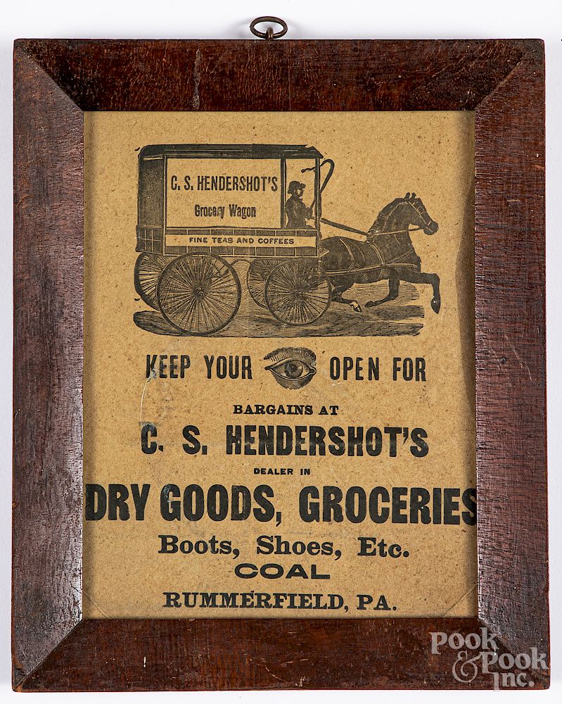 Appraisal: C S Hendershot's dry goods broadside Exclusive on Bidsquare C