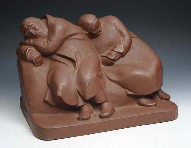 Appraisal: Ernst Barlach German - for Meissen'Schlafende Vagabunden' Sleeping Vagabonds made