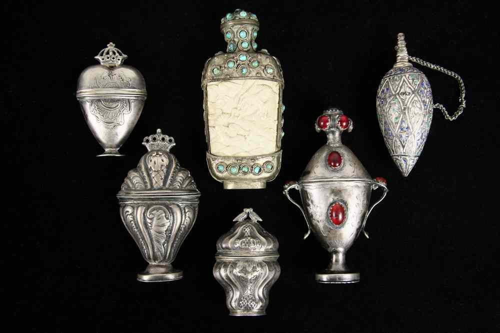 Appraisal: SILVER SNUFF BOTTLES VARIOUS REGIONS - Including Chinese Silver fitted