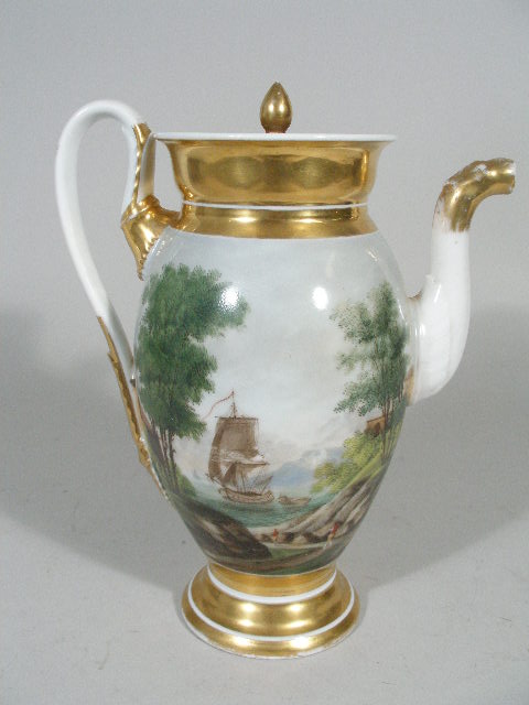 Appraisal: Old Paris Empire Tea Pot th c exquisitely hand painted