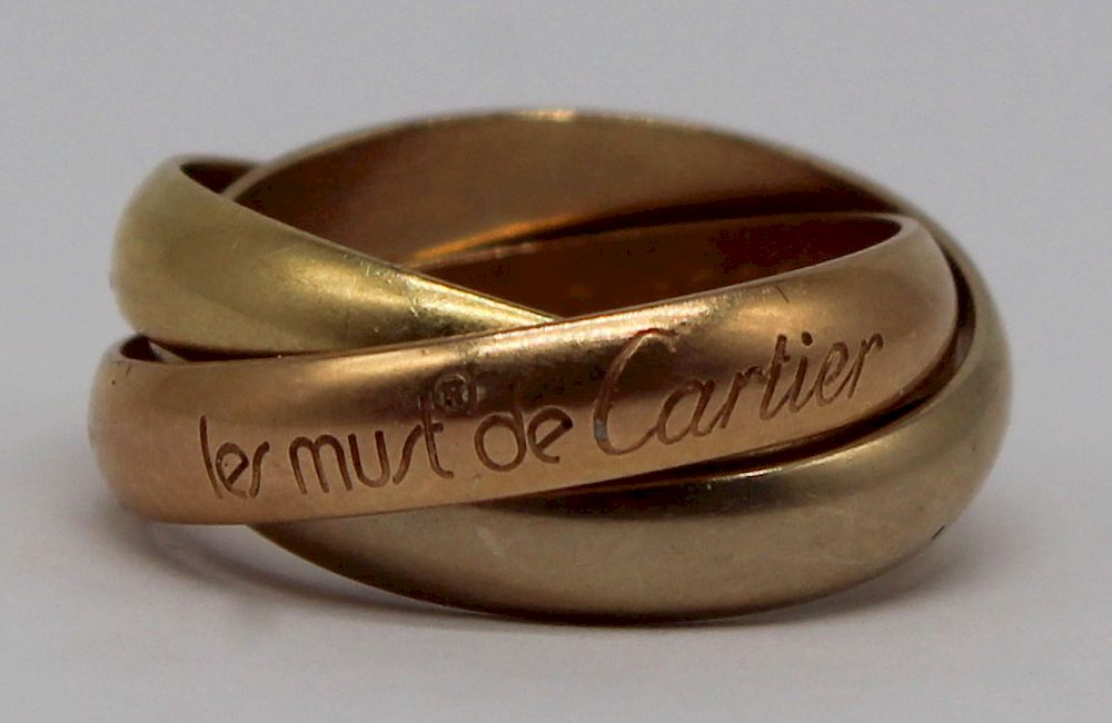 Appraisal: JEWELRY Les Must de Cartier kt Trinity Ring Le Must