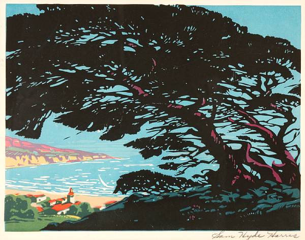 Appraisal: Sam Hyde Harris American - Monterey n d Woodcut in