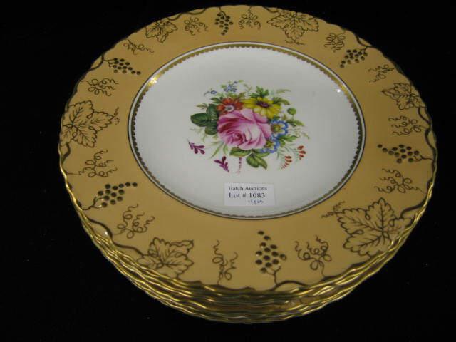 Appraisal: Set of Royal Crown Derby Bone China Plates handpainted floral