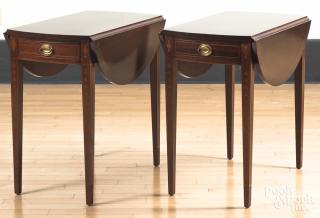 Appraisal: Pair of Federal style inlaid mahogany Pembroke tables