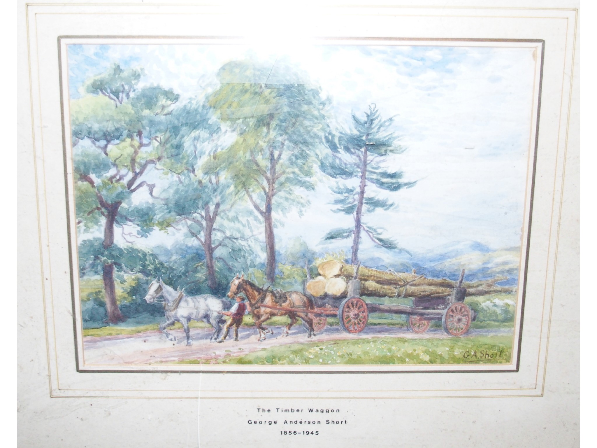 Appraisal: GEORGE ANDERSON SHORT The Timber Wagon signed watercolour