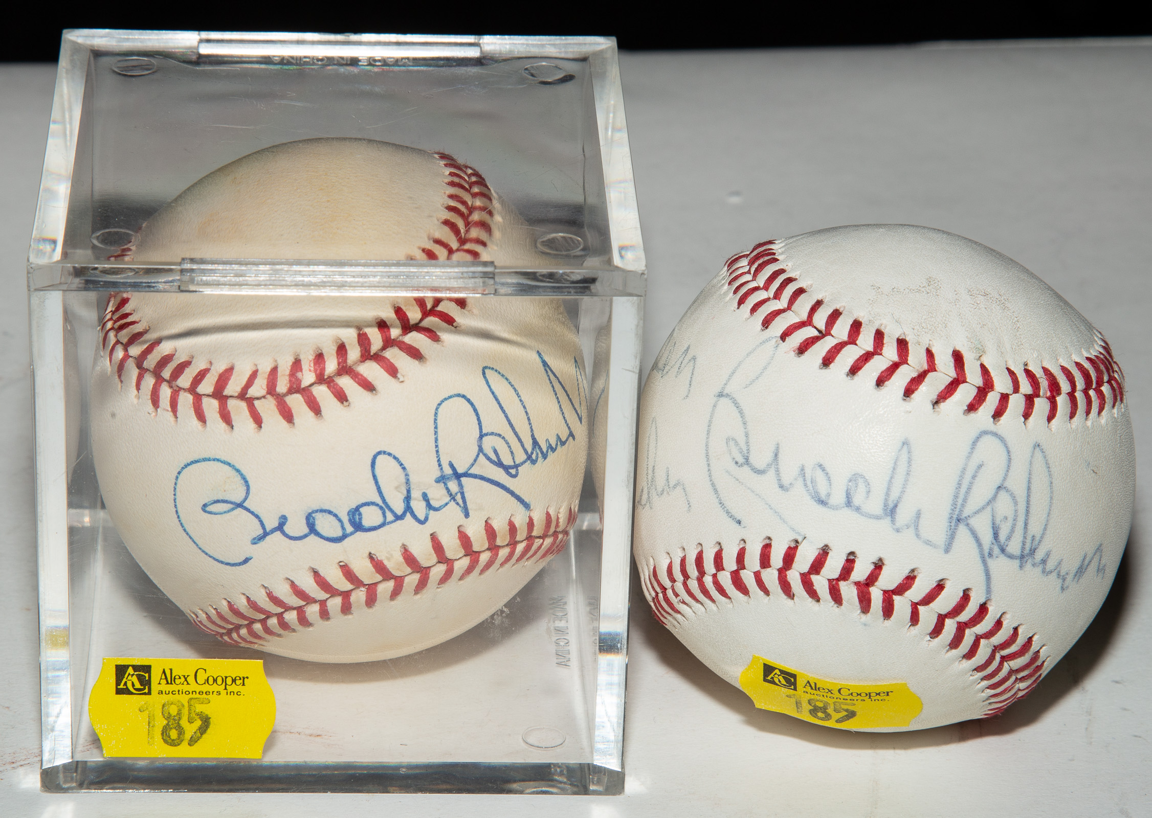 Appraisal: BROOKS ROBINSON SIGNED RAWLINGS BASEBALL Together with and Brooks Robinson