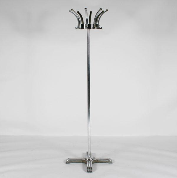 Appraisal: McKay deco hat coat rack stand chrome plated with eight