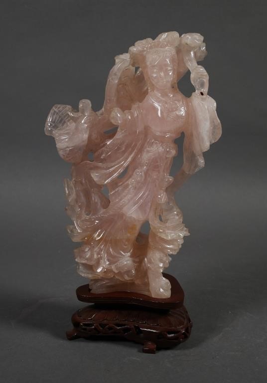 Appraisal: Vintage Chinese carved statue of woman possibly Guanyin Cool stone