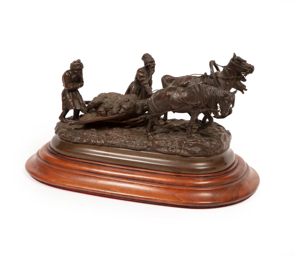 Appraisal: Bronze Figural Group of Return of the Bear Hunters after