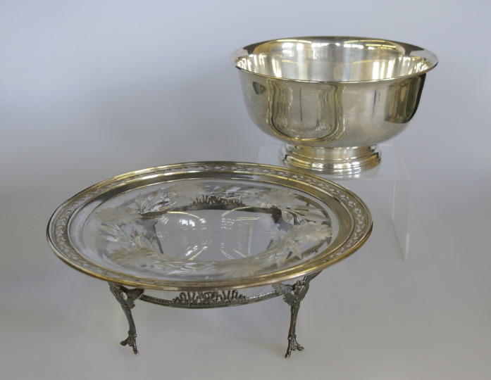 Appraisal: Three Silver and Silverplate Items including a sterling silver Revere