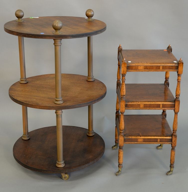 Appraisal: Two piece lot to include one round three tier stand