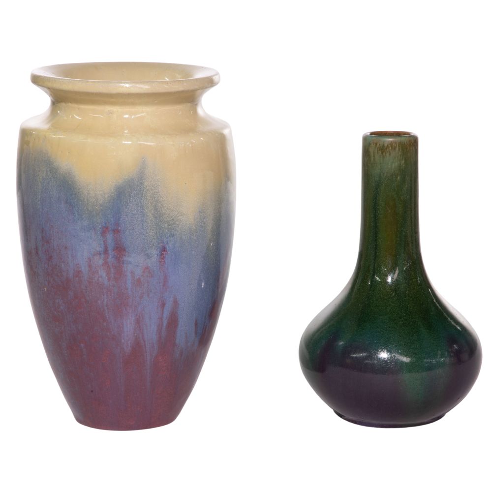 Appraisal: FULPER POTTERY VASES items including a baluster form in green