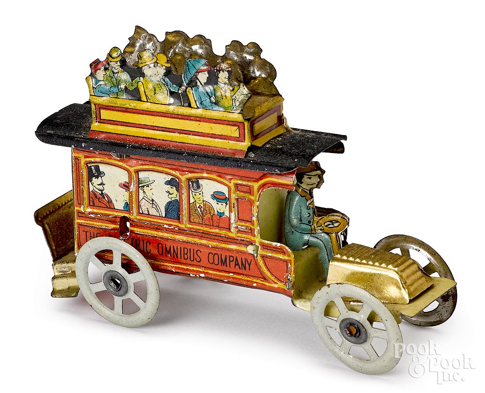 Appraisal: Meier The Electric Omnibus Company penny toy Meier tin lithograph