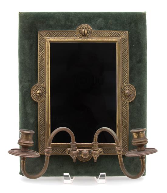 Appraisal: Sale Lot An Ebonized and Gilt Metal Mounted and Mirrored