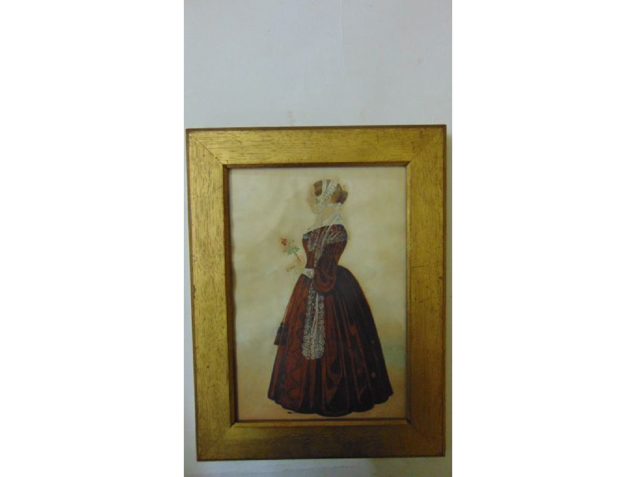 Appraisal: A mid th century watercolour portrait of a lady in