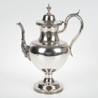 Appraisal: American coin silver coffee pot poss Peter Krider Philadelphia circa