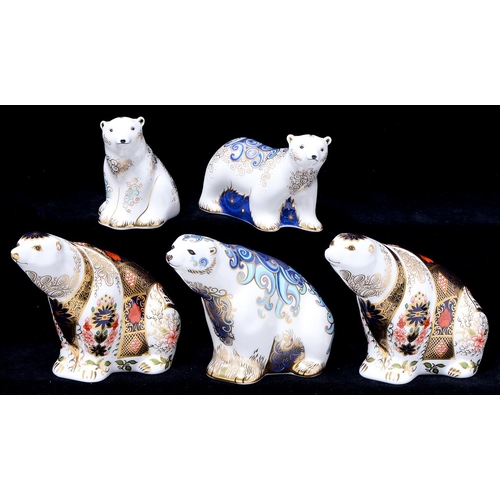 Appraisal: A Royal Crown Derby Aurora Polar Bear paperweight and cubs