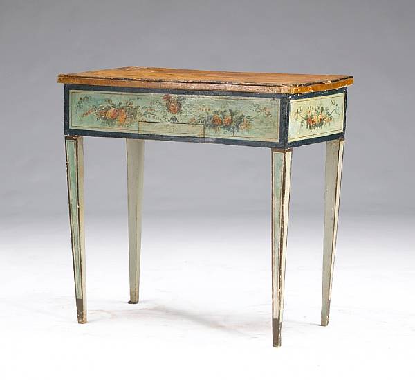 Appraisal: An Italian Neoclassical paint decorated writing table height in width