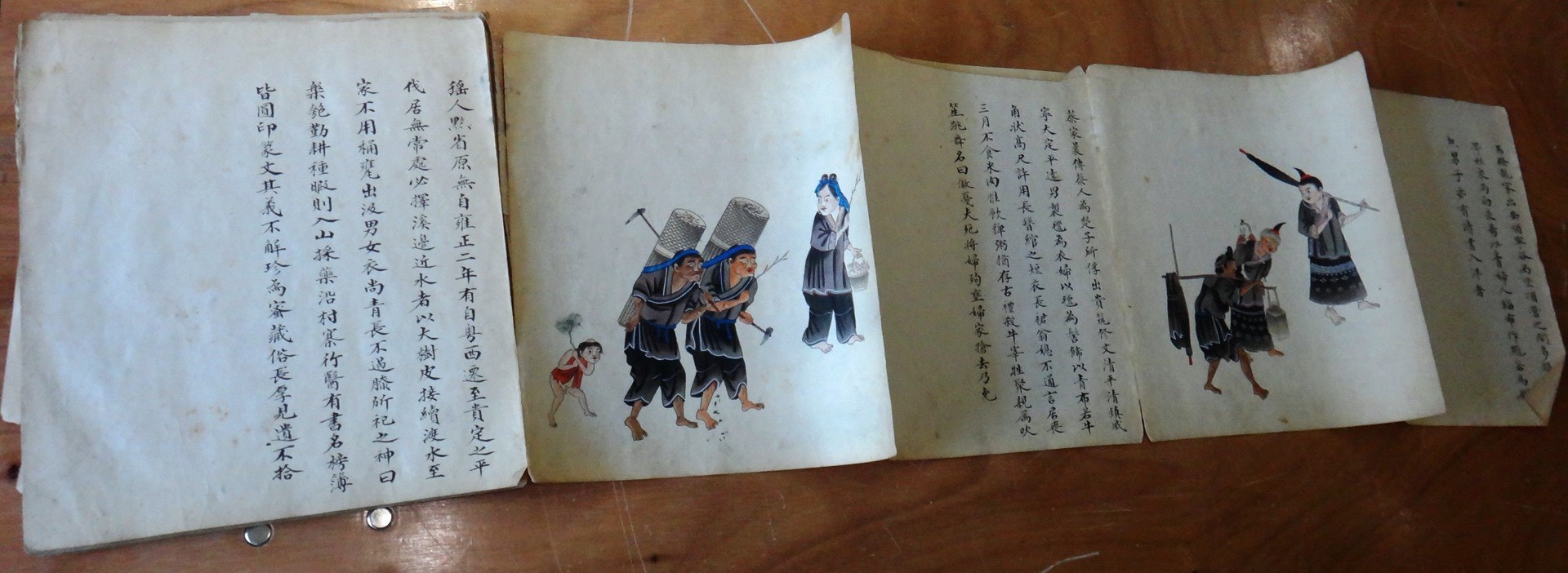 Appraisal: A painted Chinese ethnographic album painted with forty figurative scenes