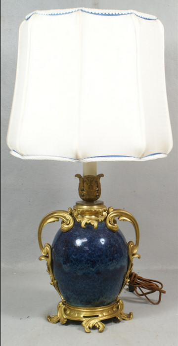 Appraisal: Chinese Flambe glaze vase mounted as a lamp with fine