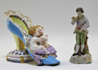 Appraisal: German Dresden Porcelain Figural Groupings GERMANY TH CENTURY Two German