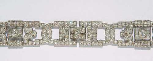 Appraisal: DIAMOND BRACELET ca Platinum Attractive bracelet consisting of four open-worked